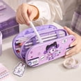 thumbnail image 3 of Large Capacity Soft Pencil Case for Teens Girls | Cute Pencil Pouch with Compartments Handle, Stationery Bag Box for Middle and High School Students Back to School Gifts, 3 of 7