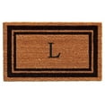 thumbnail image 1 of Calloway Mills 152961830L 18 x 30 in. Black Border Monogram Rectangular Doormat, Natural - Letter L, 1 of 4