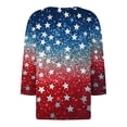 thumbnail image 5 of American Flag Blouse Women 1776-2026 Red White and Blue 3/4 Sleeve Henley Shirts Stars and Stripes 250th Anniversary Casual Tunics S, 5 of 5