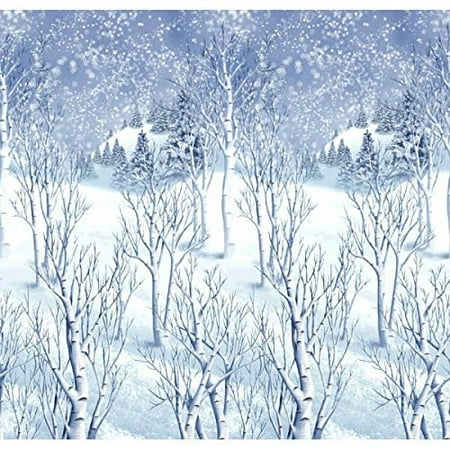 christmas decoration winter wonderland wall scene setter | plastic