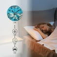 thumbnail image 4 of Non-Ticking Silent Clock Battery Operated Analog Clcok Round Wall Clocks Decorative for Living Room-Daisy Flower on Blue Wooden Style(12inch), 4 of 4