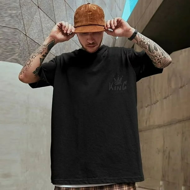 JMIERR Paquete De 3 Camisetas De Algodón Hipster Hip Hop De Cuello