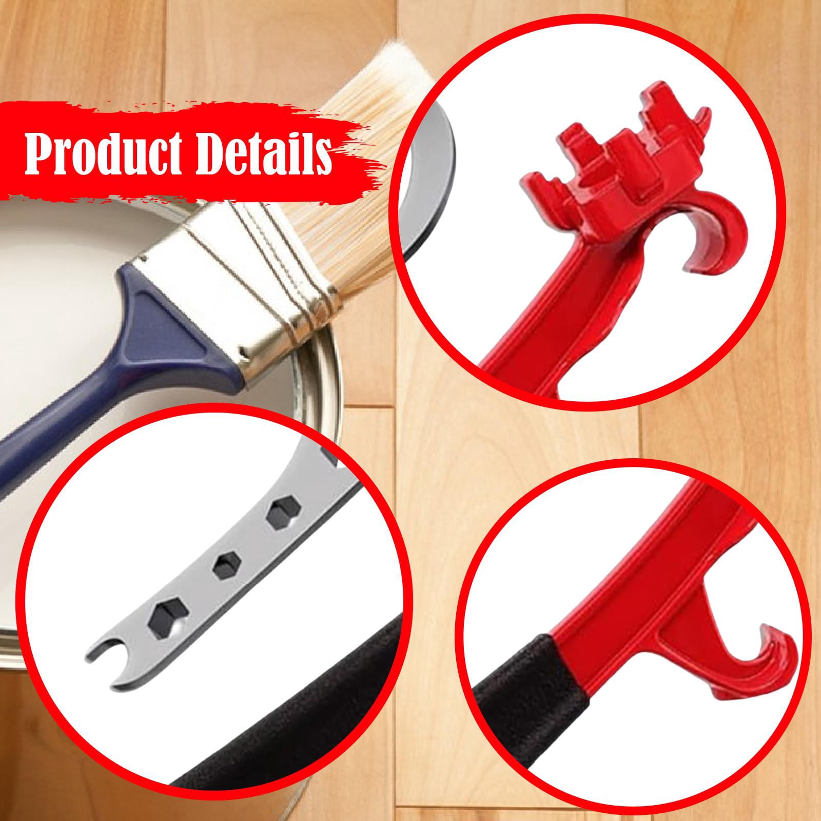 2 Pieces Bucket Opener Metal Can Lid Remover Portable Size for Food Service Brewing Construction