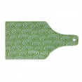 thumbnail image 1 of Feather Cutting Board, Peacock Design with Bullseye Circles Pattern in Green Shades Wildlife, Tempered Glass Cutting and Serving Board, Wine Bottle Shape, Apple Green Fern Green, by Ambesonne, 1 of 1
