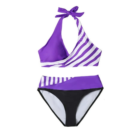 Divhosrg High Waisted Bikini Sets for Women Cheeky  Bikini Sets for Women Push Up  Bathing Suit for Women Tops  Womens Swimwear 2 Piece  Light Purple Swim Suits for Women 2025 Plus Size S
