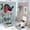 style-464, variant on Shower Curtain 4 Piece Set Cute Cartoon Wolf Ice Skating Personalised with Rugs Include Waterproof Shower Curtain Non-Slip Rug Toilet Lid Cover Bath Mat Name & Date - Customized Shower Curtain