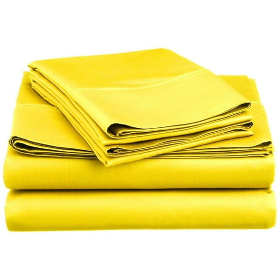 1800 Greek Collection 16-inch Deep Pocket Super Soft 4-Piece Bedding Sheet Set Twin Yellow