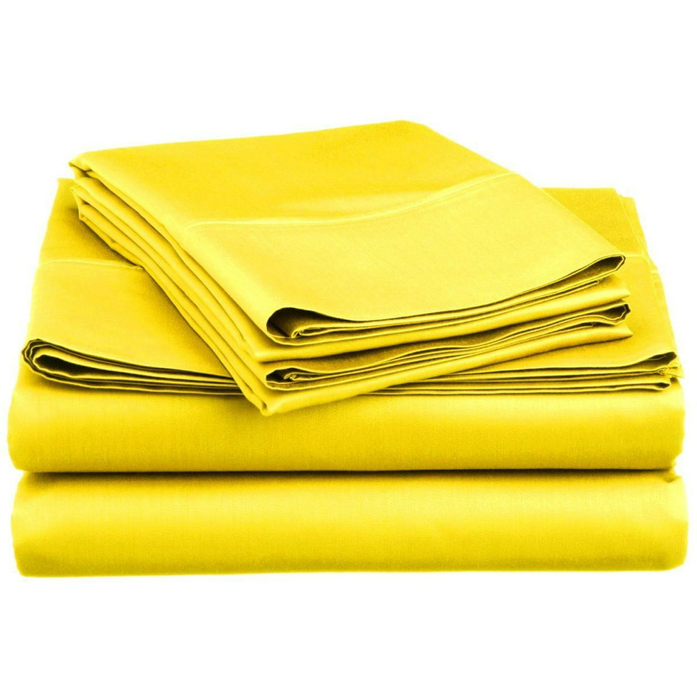 1800 Greek Collection 16inch Deep Pocket Super Soft 4Piece Bedding Sheet Set Twin Yellow