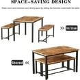 thumbnail image 3 of Recaceik Dining Table Set with Two Benches, Kitchen Table Set for 4-6 Persons,Rustic Brown, 3 of 7
