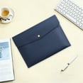 PLPPYFS A4 PU Leather Envelope Documents File Portfolio Large Capacity ...