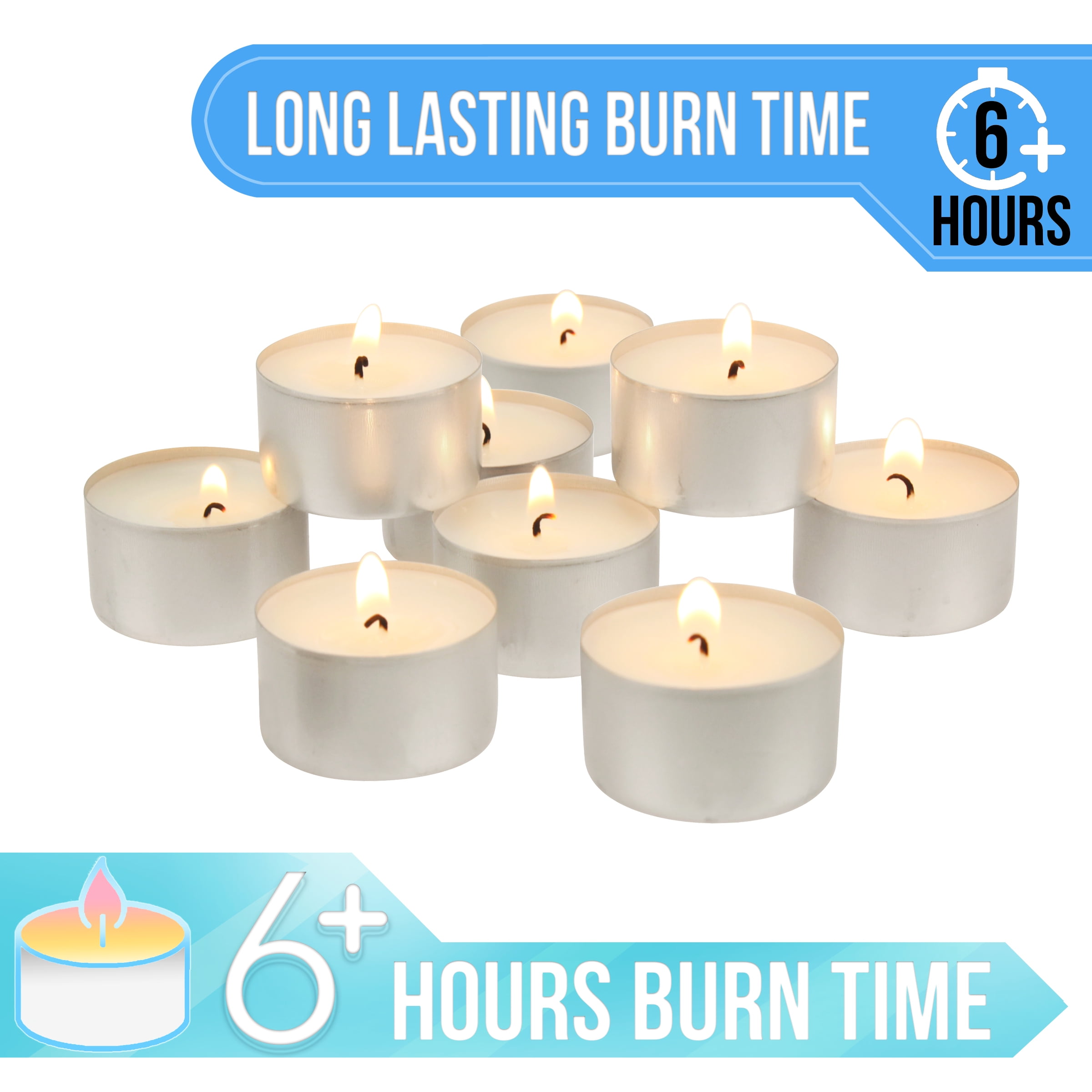 Bolsius Bulk White 6 Hr. Unscented Tea Lights Holiday Candles for Wedding,  Dinner, Spa, Home/Party Decor , Smokeless Long Burning Dripless Tealights -  300 Pack 
