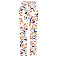 thumbnail image 4 of lcziwo Ofertas Flash, Women's 2025 Summer Linen Pants with Pockets Casual Drawstring High Waisted Straight Leg Sweatpants Fashion Floral Print Lounge Trousers Multicolor M, 4 of 5