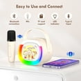 thumbnail image 2 of JYX Bluetooth Speaker, Portable Mini Party Speaker with Wireless Mics, RGB Lights, 5 Magical Sound Effects, 2 of 8