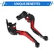 thumbnail image 5 of Palancas de freno y embrague cortas y largas para Yamaha YZF R1 1999-2001, palanca de freno ajustable en 6 posiciones, aleación de aluminio, cabeza negra, mango rojo, 5 of 6