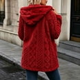 thumbnail image 6 of Enjoytime Fleece Jacket Women Long Sleeve Textured Zip Up Hooded Coat Fall Winter Warm Soft Comfy Casual Mid Length Outerwear, 6 of 7