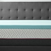 Lucid 3 Cooling Gel with Aloe Plush Memory Foam Mattress Topper, Full