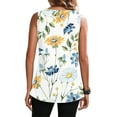 thumbnail image 3 of LilyLLL Plus Size S-5XL Womens Summer Floral Print Sleeveless Pleated Blouse Tank Tops, 3 of 3