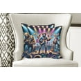 thumbnail image 5 of Ambesonne Animals Band Throw Pillow Cover Pack of 2, Whimsical Funny Stage, 2 Pcs-26"x26", Blue Purple and Pale Mustard, 5 of 5