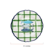 Beautiful 4-Piece 9-Inch Bamboo Melamine Sardine Salad Plate Set, Multi-Color by Drew Barrymore