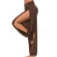 thumbnail image 3 of UJNDER Women's Sporty Yoga Pants High Slit Bohemian Harem Style for Athletic Comfort Coffee L, 3 of 4
