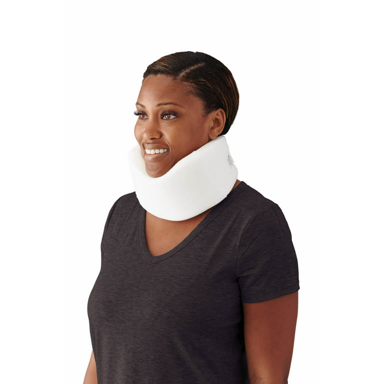 Curad Cervical Collar, Firm Foam Collar, Neck Support for Strains &  Sprains, Universal Size, White, 1 Count 