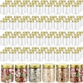 thumbnail image 1 of Wesiti 100 Pcs 8 oz Pots Mason en Plastique Transparents avec Couvercles Dorés à Vis, Rechargeables, Pots Ronds Vides en Plastique, Contenants de Rangement Réutilisables pour K, 1 of 7