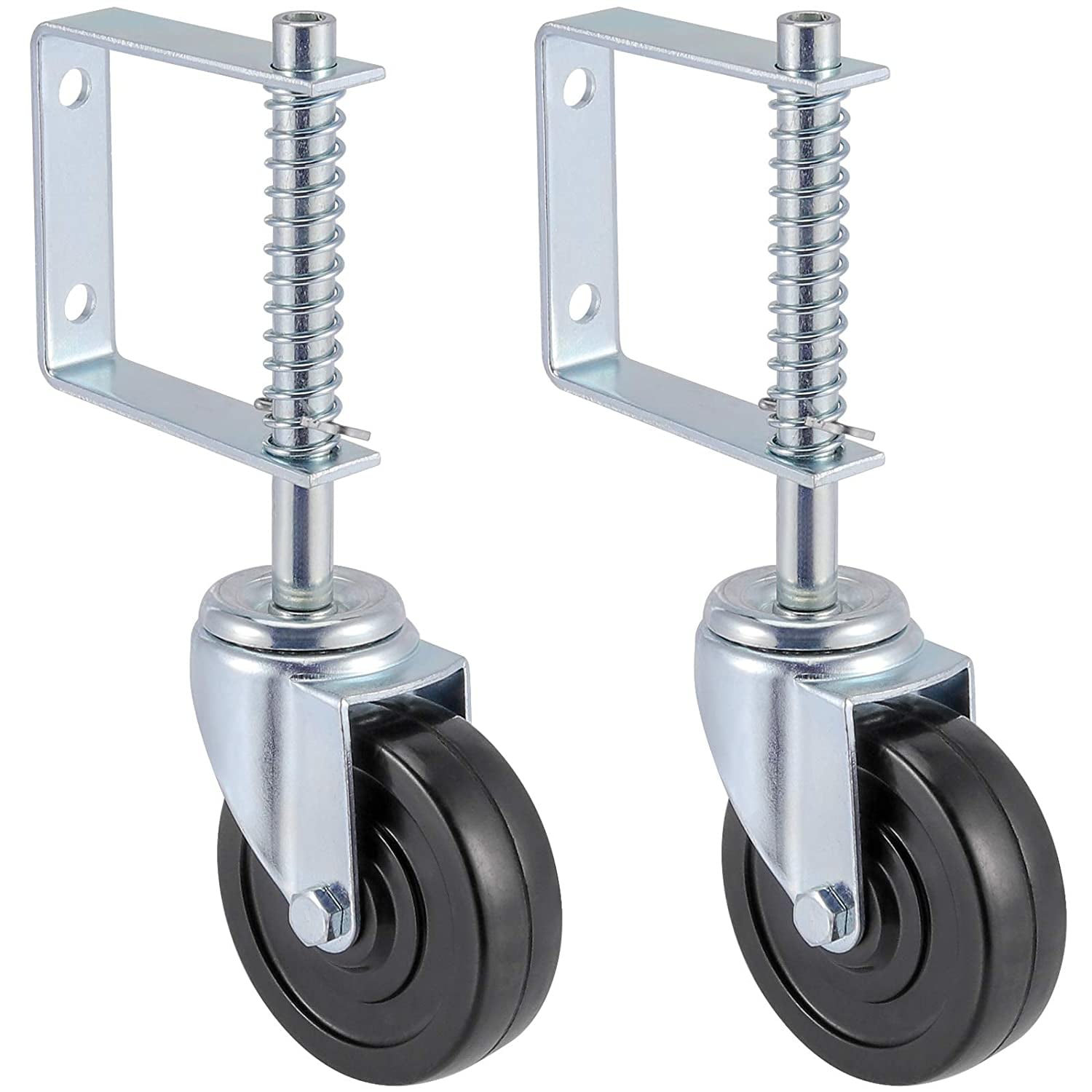 Gate Caster Pneumatic Spring-Loaded Universal Mount 200Lb Load Capacity 8"-Wheel 