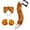 Brown, variant on Vjnyvs Fox Ear Headband Gloves Tail Set Plush Animal Theme Party Accessory