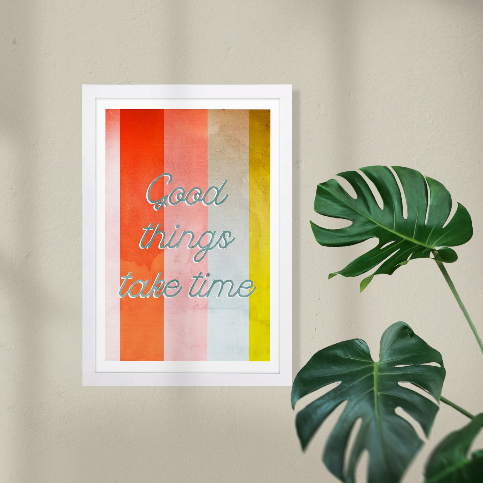 Wynwood Studio Typography and Quotes Framed Wall Art Prints 'Take Your Time' Motivational Quotes and Sayings - Orange, Blue, 13" x 19"