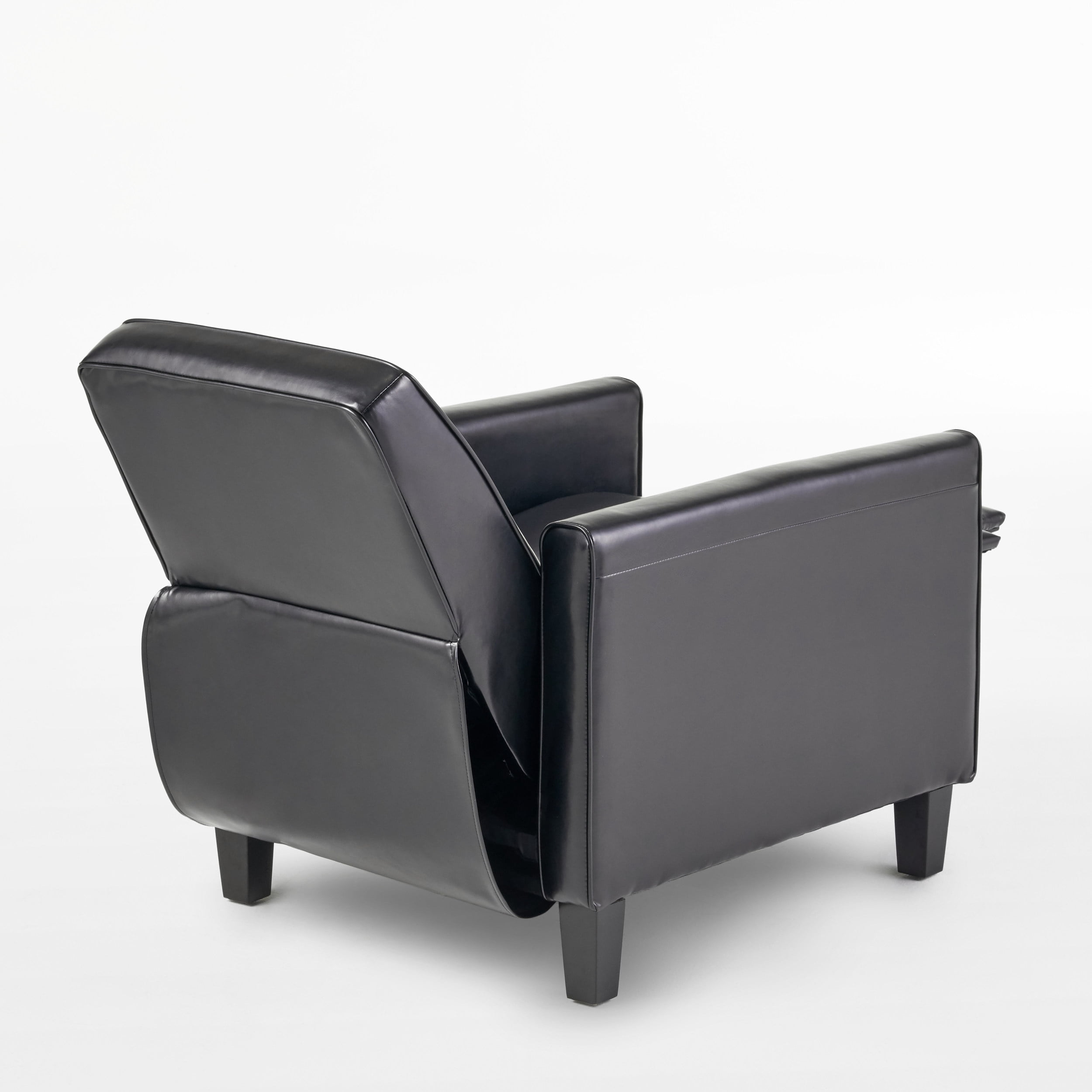 GDF Studio Paris Bonded Leather Recliner Club Chair, Black