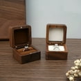 thumbnail image 5 of Joernso Ring Box Square Portable Wood Vintage Design Earring Box for Wedding, 5 of 8
