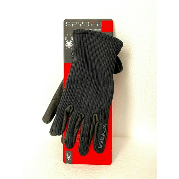 Spyder Leather Palm Gloves Medium Black 1 Count