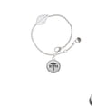 thumbnail image 2 of Delight Jewelry Silvertone Domed Black RDH - Silvertone Leaf Delicate Bracelet, 6.25+1.75", 2 of 4