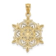 thumbnail image 5 of Diamond2Deal 14k Yellow Gold with Rhodium Diamond-Cut Snowflake Pendant for Women (L- 0.99 inch, W- 0.71 inch), 5 of 6