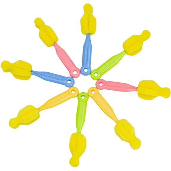 Milk Bottle Nipple Brushes Pacifier Sponge Cleaning Small Brush Cleaner Set for Bottles and Accessories (8 Pcs)