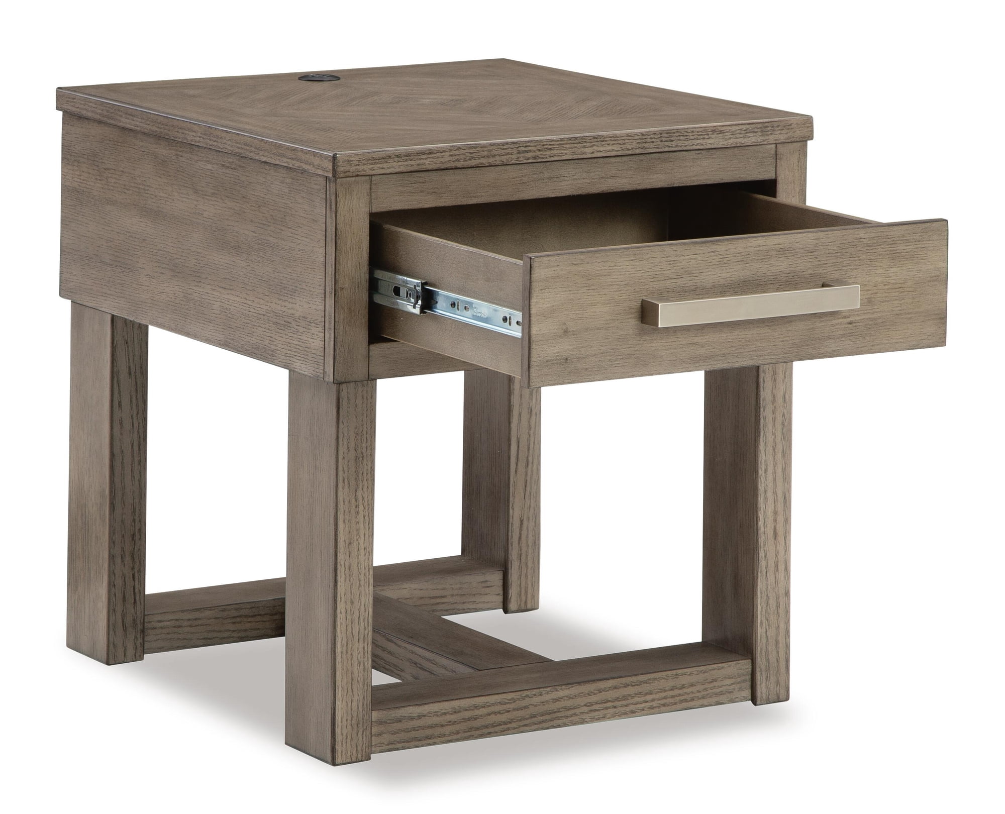 Signature Design by Ashley Loyaska End Table with USB Charging, Brown
