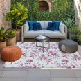 thumbnail image 2 of Red Floral Outdoor Rug for Patio/Deck/Porch, Non-Slip Large Area Rug 3 x 5 Ft, Country Watercolor Spring Flower Indoor Outdoor Rugs Washable Area Rugs, Reversible Camping Rug Carpet Runner, 2 of 8