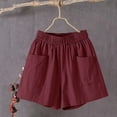 thumbnail image 6 of Admvng Linen Shorts for Women Elastic Waist Casual Loose Lightweight Breathable Shorts, 6 of 6