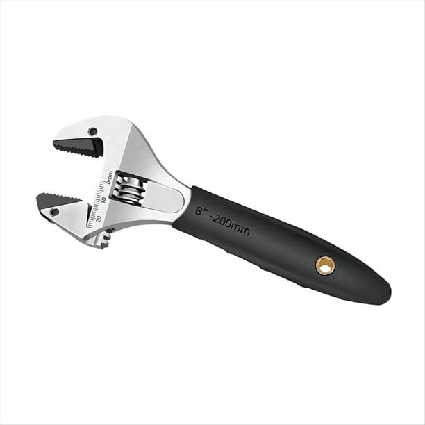 Llave Ajustable con Trinquete, Llave Ajustable Autoajustable, Llave Multifunción de Gran Apertura para Baño de 8 Pulgadas