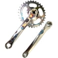 thumbnail image 3 of HUGFEGWE Pédalier de Vélo, Ensemble de Manivelle de Vélo de Montagne Carré Conique Plateau Rond et Pédalier Fer Vitesse Unique pour Réparation Extérieure CA919-150322, 3 of 7