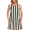 thumbnail image 1 of Fotbe Black And White Thick Stripes Vestido de Verano sin Mangas para Mujer – Vestido Midi Línea A, Estilo Camiseta Floral, Vestido Playero Casual y Fluido, 1 of 7