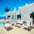 thumbnail image 2 of Modway Harmony Ensemble de Canapé Sectionnel d'Extérieur en Aluminium de 10 Pcs pour Patio, Blanc Blanc, 2 of 10