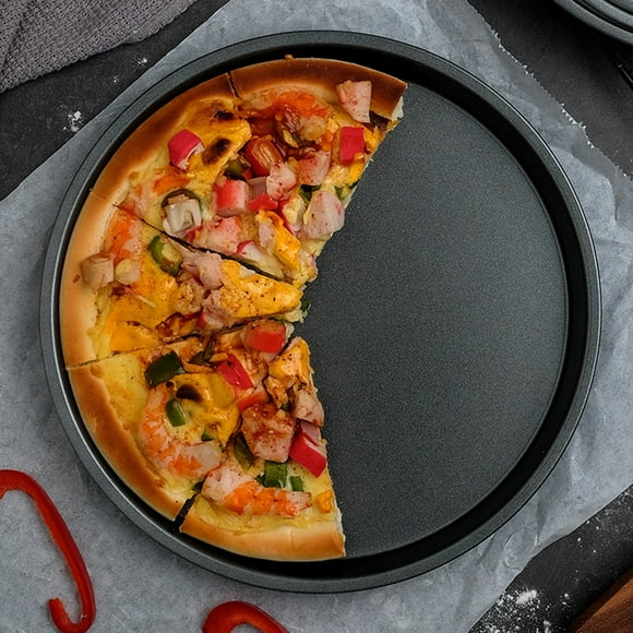 PNNJI Kitchen Storage and Organization, Pizza Pan Aluminum Pie Baking Tray Bread Cake Pan Home Kitchen And Cafeteria Oven Bakeware, Black-D