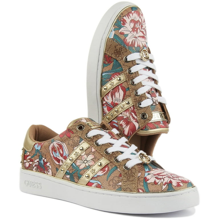 Guess Bevlee Stud Women s Low Top Lace Up Synthetic Sneakers In Beige Size 10 Walmart