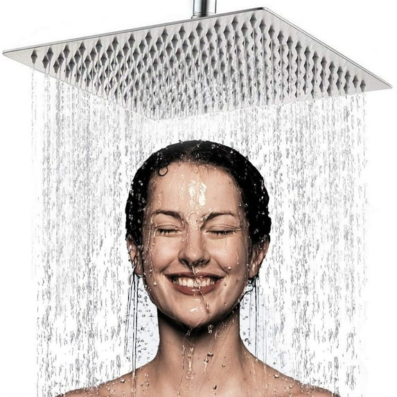 8 Inch Square Rain Shower Head, Goodwill High Pressure Fixed Rain Shower Head 304 Stainless Steel 360 Degree Rotation