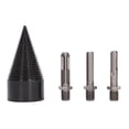 thumbnail image 4 of Carbon Steel Wood Splitter Bit, Electric Firewood Log Splitter Bit Set with 3Pcs Removable Shanks, High Hardness Logging Tool with Ti Coating, Efficient Splitter for Oak, Walnut,, 4 of 7