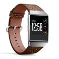 thumbnail image 4 of Compatible with FITBIT IONIC - Leather Wristband Bracelet Replacement Accessory Band + Adapters - Leopard Repeating, 4 of 4
