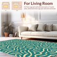 thumbnail image 2 of ODIKA 6' x 9' Machine Washable Non-Slip Area Rug, Abstract Squiggle High Traffic Rug, Turquoise, 358212, 2 of 7