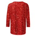 thumbnail image 4 of SDNall Mode pour Femmes 3/4 Manches Col Rond Imprimé Tops Ample Blouse, 4 of 9