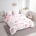 thumbnail image 2 of spefrowx Watercolor Pink Bow Twin Bedding for Girls, Kawaii Princess Style Bedding Comforter Set, Pink Reversible, 7-Piece, 2 of 6